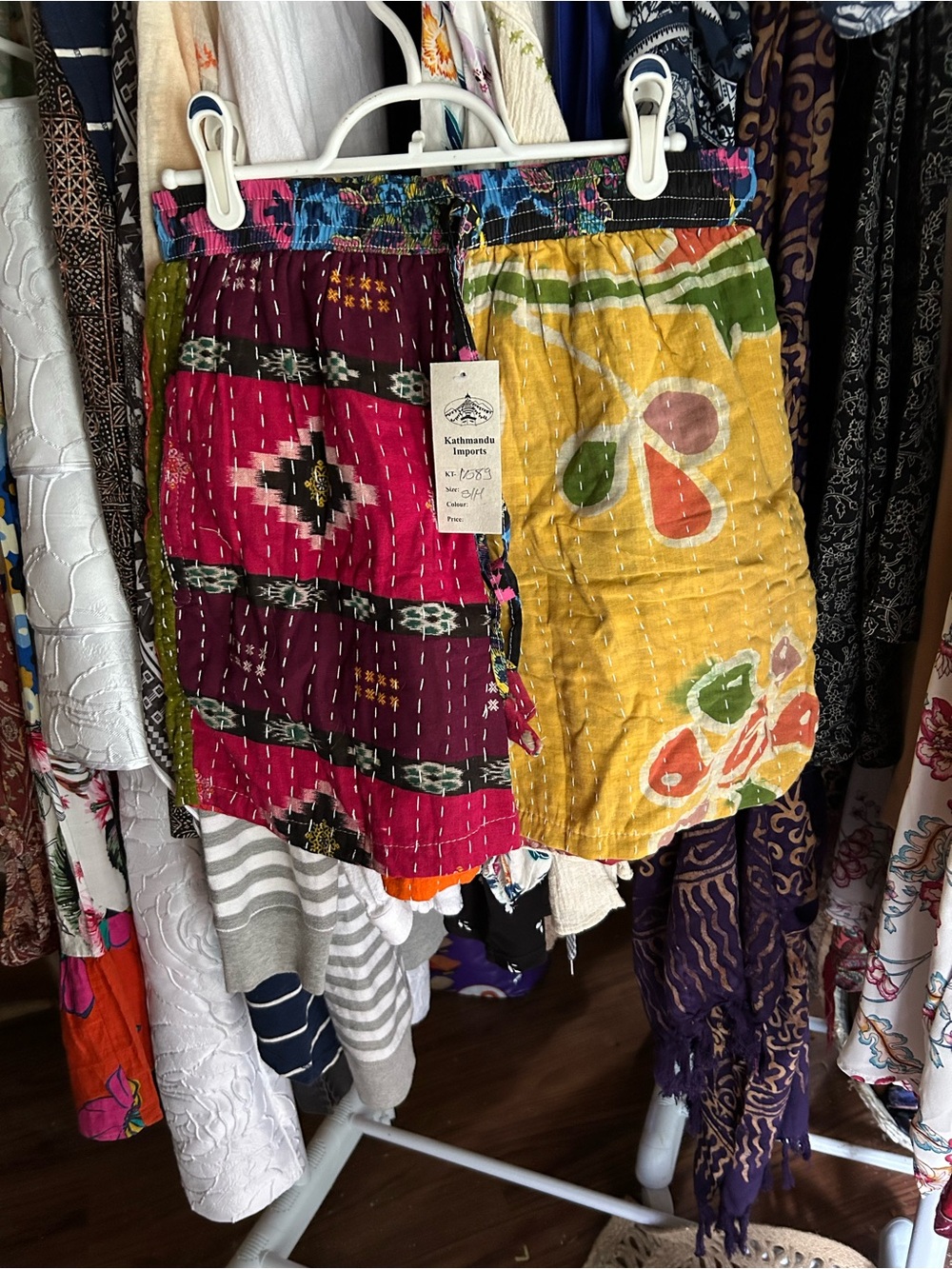LATEST style in Kantha shorts by Kathmandu Imports. S/M